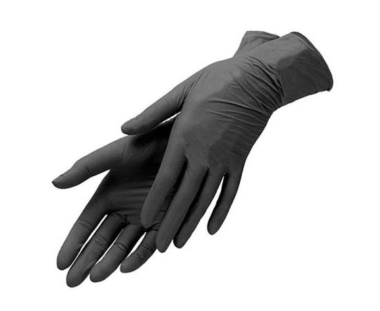 Перчатки нитриловые L Primo, черные, 100 шт/упак.