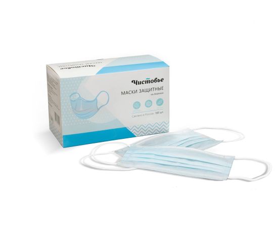 Маска медицинская трехслойная "Чистовье",100 шт/упак